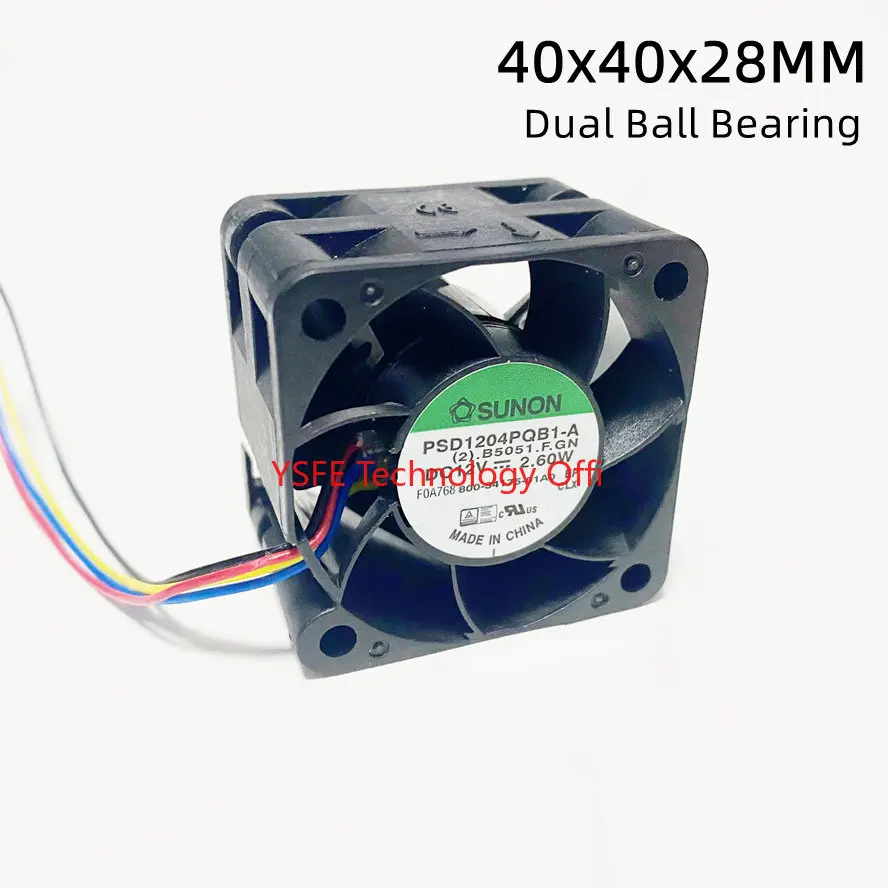 

Sunon 40x40x28mm 4cm 4028 Server Fan 12V 2.6W 1U 2U Server Fan PSD1204PQB1-A BALL Bearing Server Cooling Fan 4PIN PWM