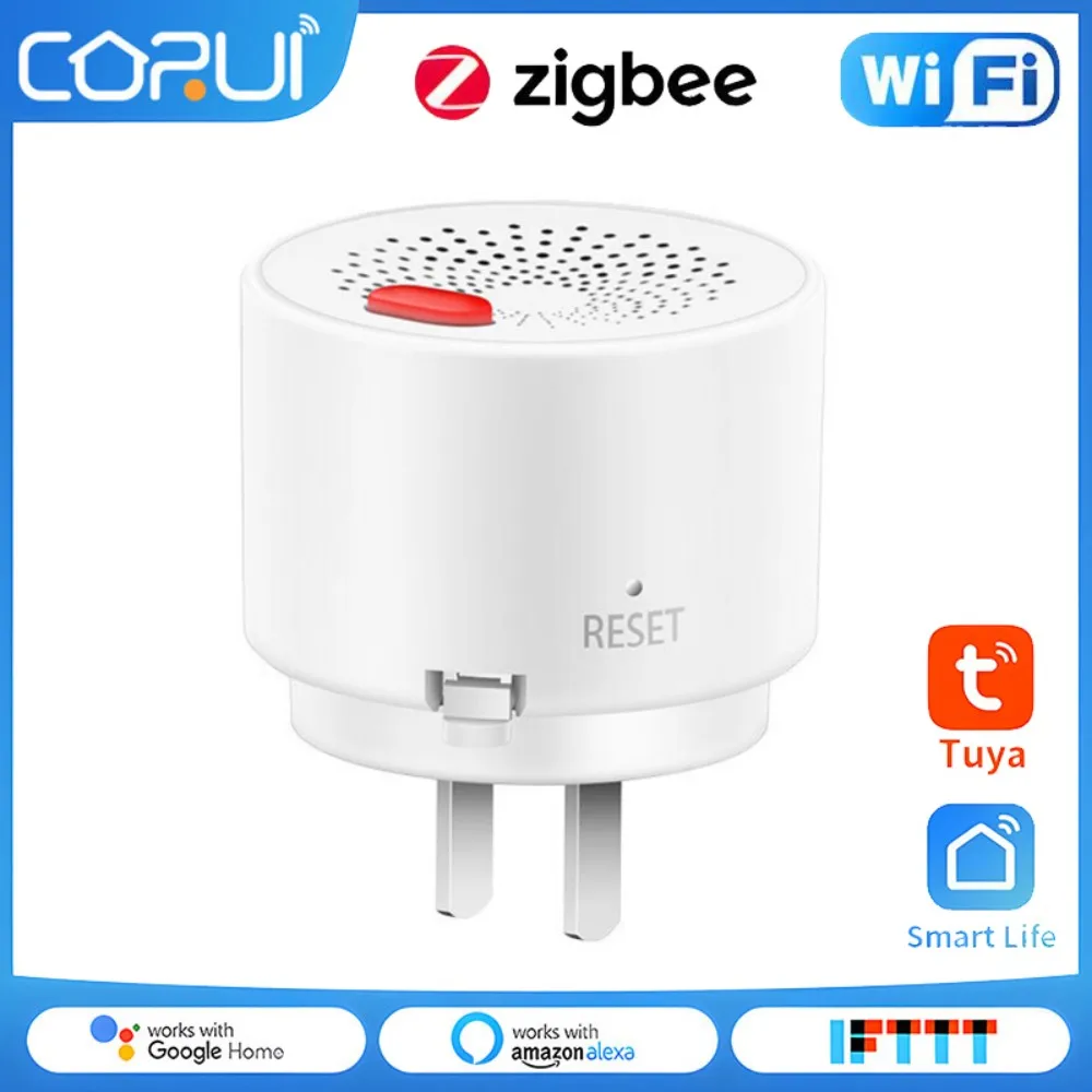 

Corui Tuya Zigbee Smart Gas Leakage Detector EU/US/UK Combustible Household Gas Sensor Natural Alarm Sensor Smart Home Security