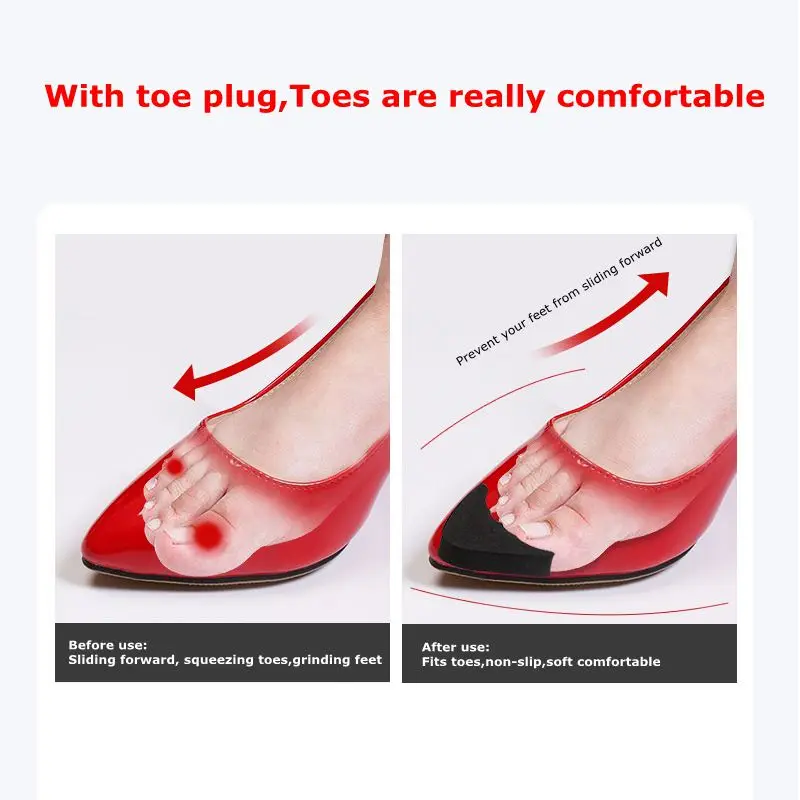 Women High Heel Toe Plug Insert Shoe Front Filler Cushion Pain Relief Protector Accessories Forefoot Pad Half Feet Insoles 1pair