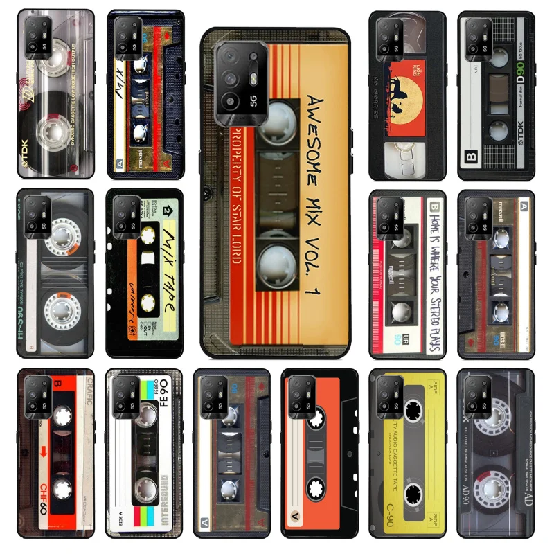 

Original Retro Cassette Tape Phone Case for OPPO A54 A74 A94 A53 A53S A9 A5 A15 A91 A95 A73 A31 A52 A93 A92