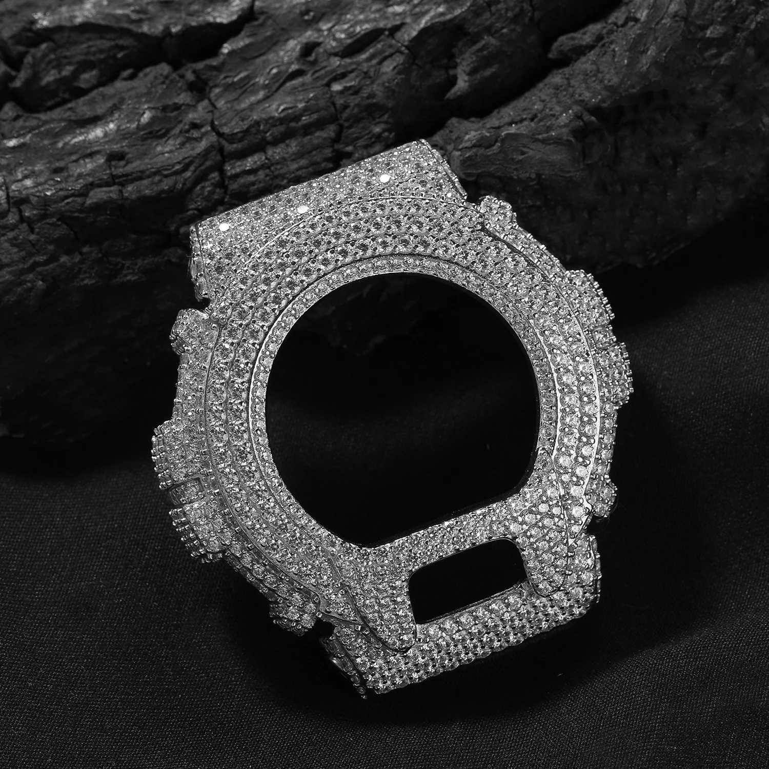 Фото Комплект для модификации часов TBTK Iced Out Moissanite: ободок с инкрустацией для GA2100 DW6900, аксессуары для модификации часов в стиле Hip-Hop №4