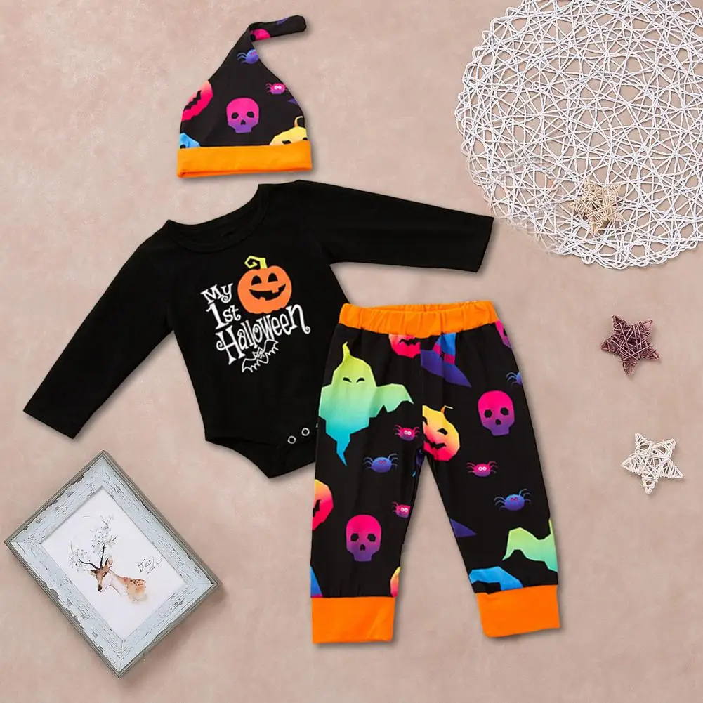 

1 Set Halloween Clothes Washable Eye-catching Halloween Tops with Casual Long Jogger Pants Halloween Romper Party Supplies