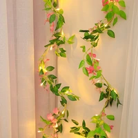 party garland artificial flower vine with light string 20 leds battery powered