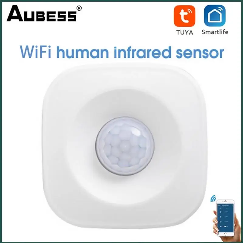 

Aubess WIFI Tuya Mini Smart Human Motion Movement Body PIR Transducer Sensor Smart Life Home Security Wireless Connection Light