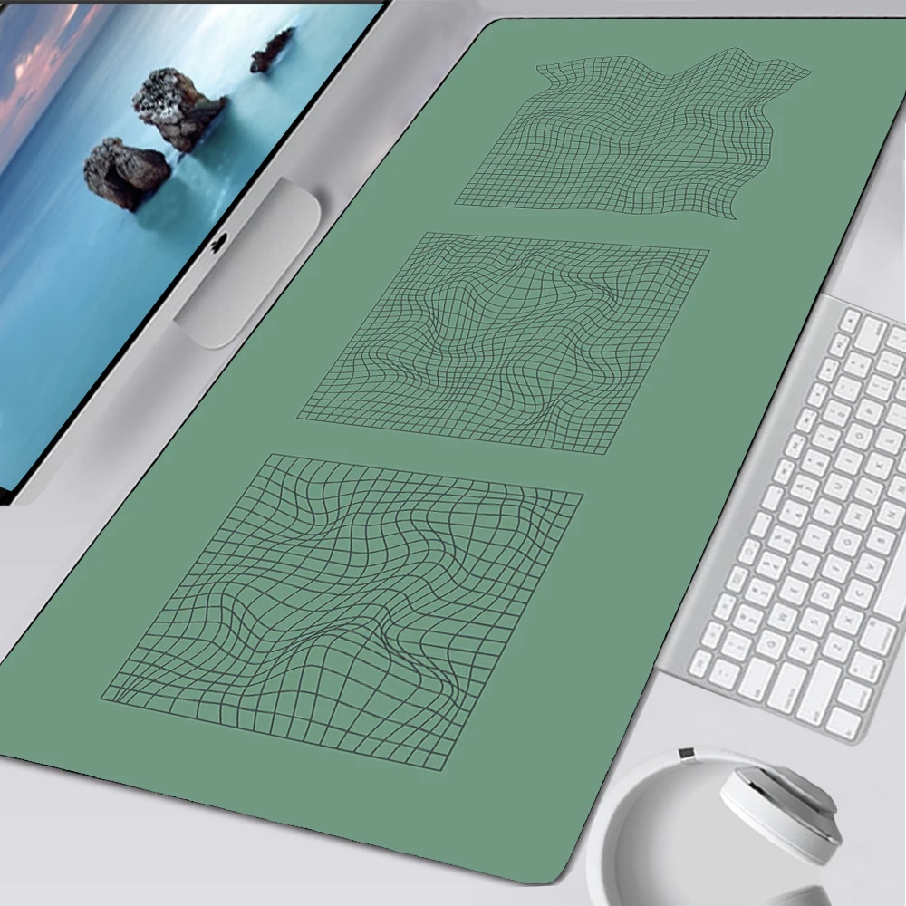 

Black Grid Green Mouse Pads Wired Gaming Mouse Lock Edge Deskmat 600x350x2mm Keyboard Pad Rug Gaming Computer Mousepad 900x400