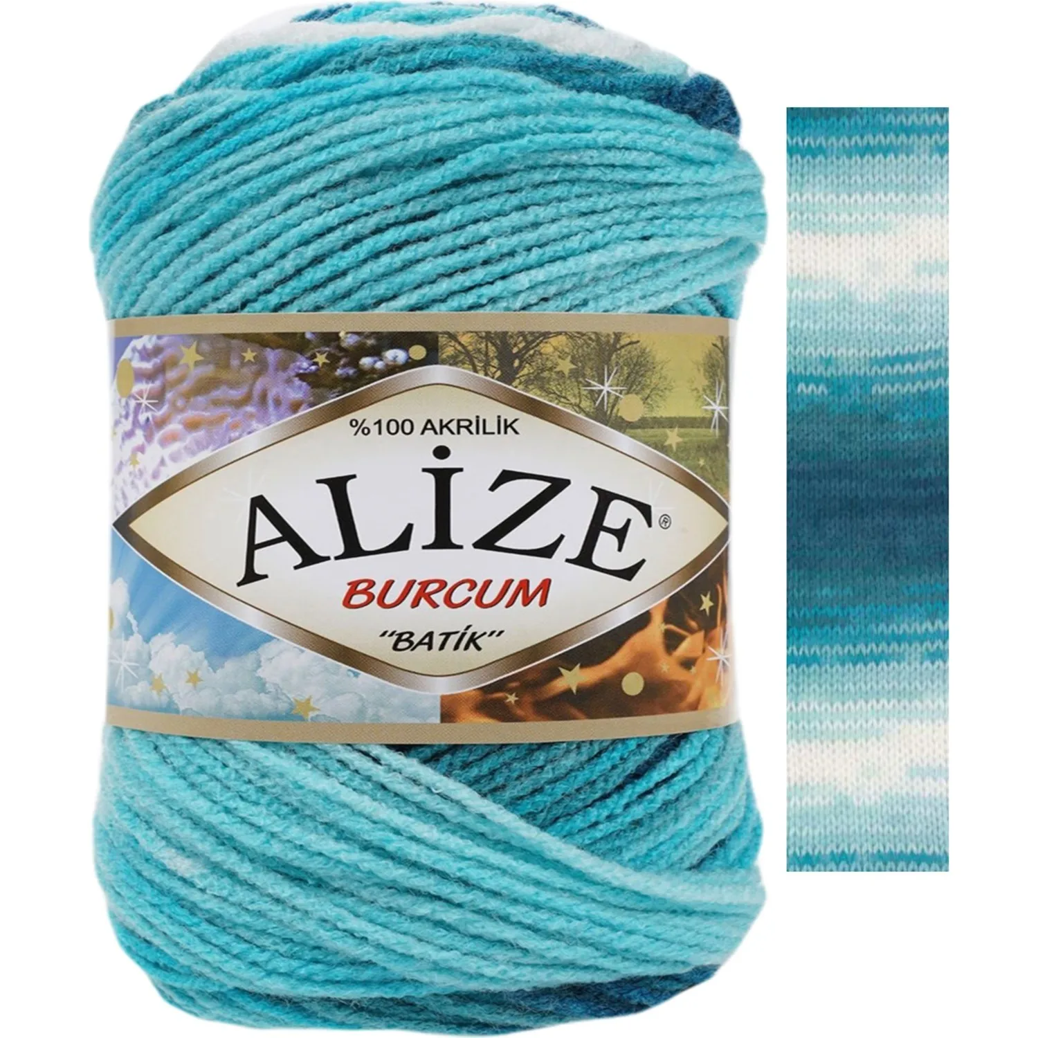 Ализе Бурджум Батик - Шерсть 20 вариантов цвета Вязальная пряжа 210 метров (100гр)