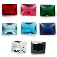 size 2x313x18mm rectangle shape loose glass stone synthetic gems rose red sea blue green black garnet