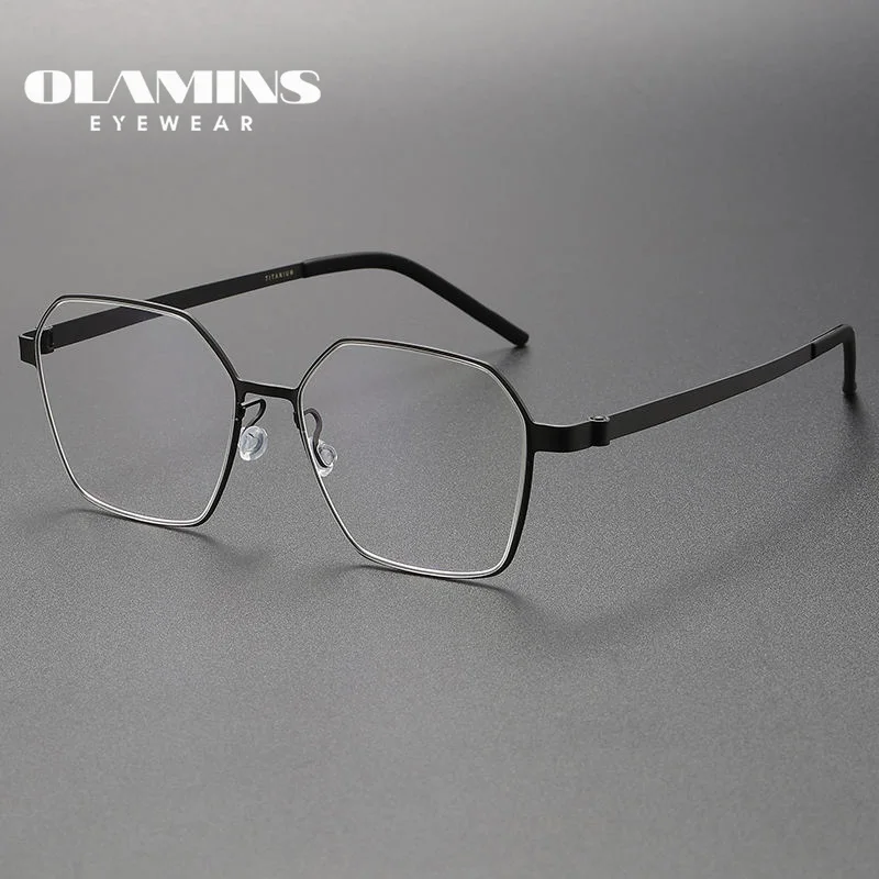 OLAMINS Высокое качество чистый титан унисекс двойной мост титановая оправа очки 9624