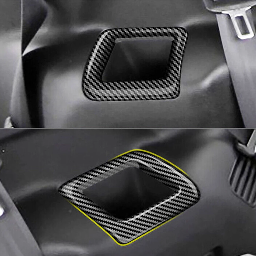 

Car Stickers Rear Watercup Trim ABS Carbon Fiber Black Durable New Practical Interior Trim Interior Exterior Accessories