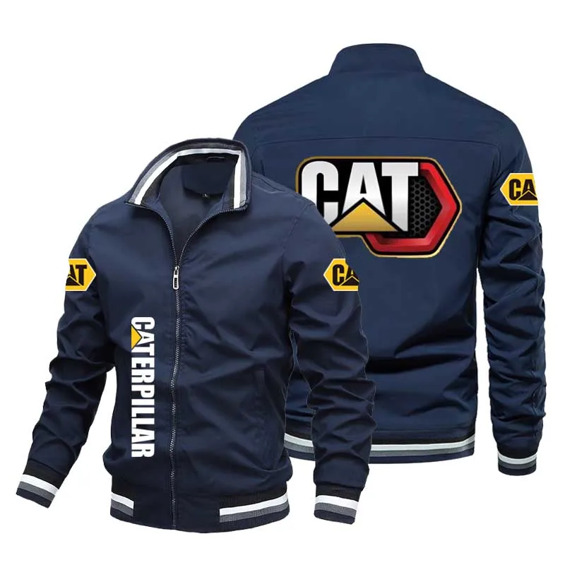 

Spring and autumn high quality men's jacket trend new CAT car logo printed men's Jacket breathable men's top