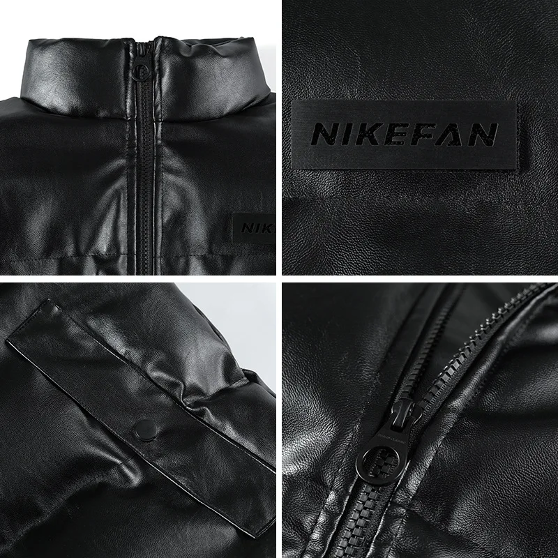 2022 зимняя мужская куртка из искусственной кожи с хлопковой подкладкой