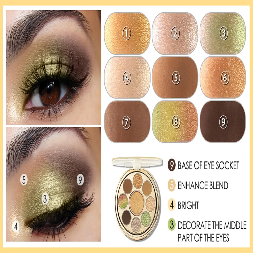 FOCALLURE 9 цветов блестящие Сияющие тени для век Женская Профессиональная стойкая