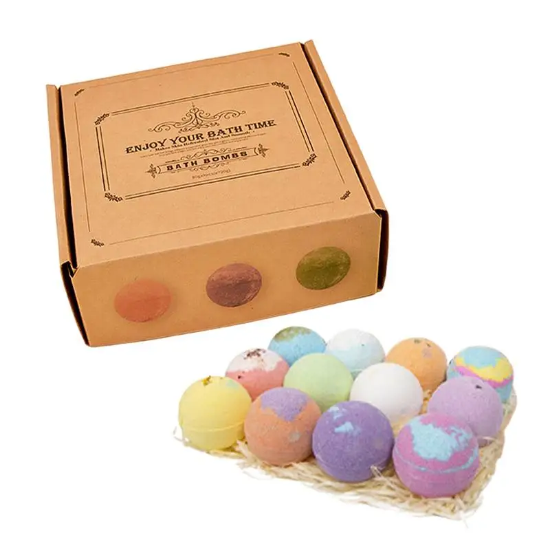 

Kids Bath Bombs Handmade Bubble Bath Bombs 12pcs Natural And Organic Bath Balls With Essential Oils For Skin Moisturizing Gift
