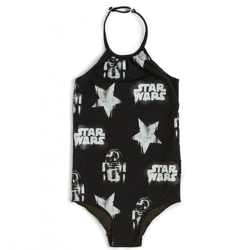 

2022 New Star D War Children's Swimsuit Girls Sling One Piece Swimsuit Beach Swim Shorts T-shirt