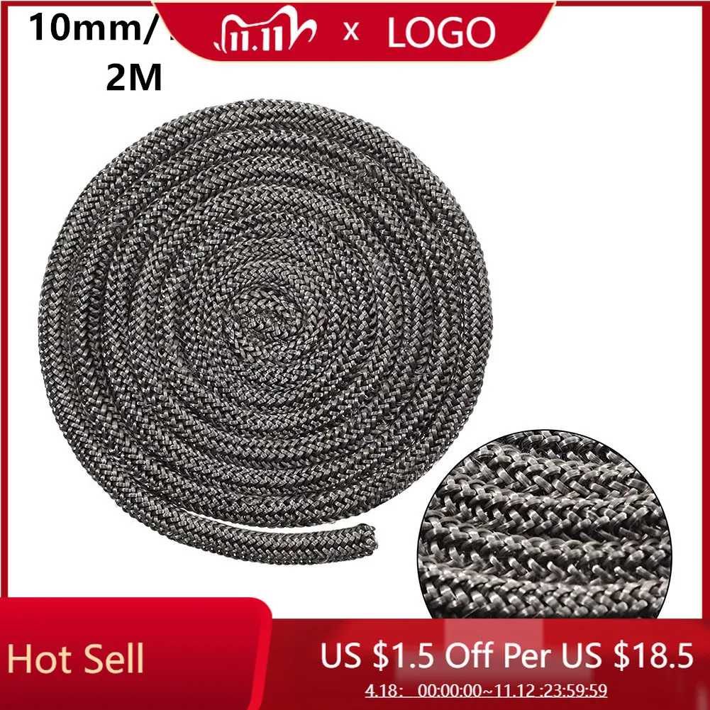 

Черный уплотнительный шнур 10/12 мм, шнур для плиты, камина, 2 м, стекловолоконная высокотемпературная герметичная сменная веревка для горелки