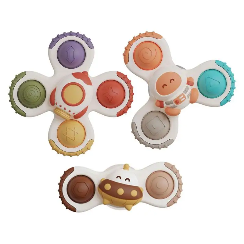 

Montessori Babys Spin Top Bath Toys For Boy Children Bathing Sucker Spinner Suction Cup Toy For Kids 2 To 4 Years Rattle Teether