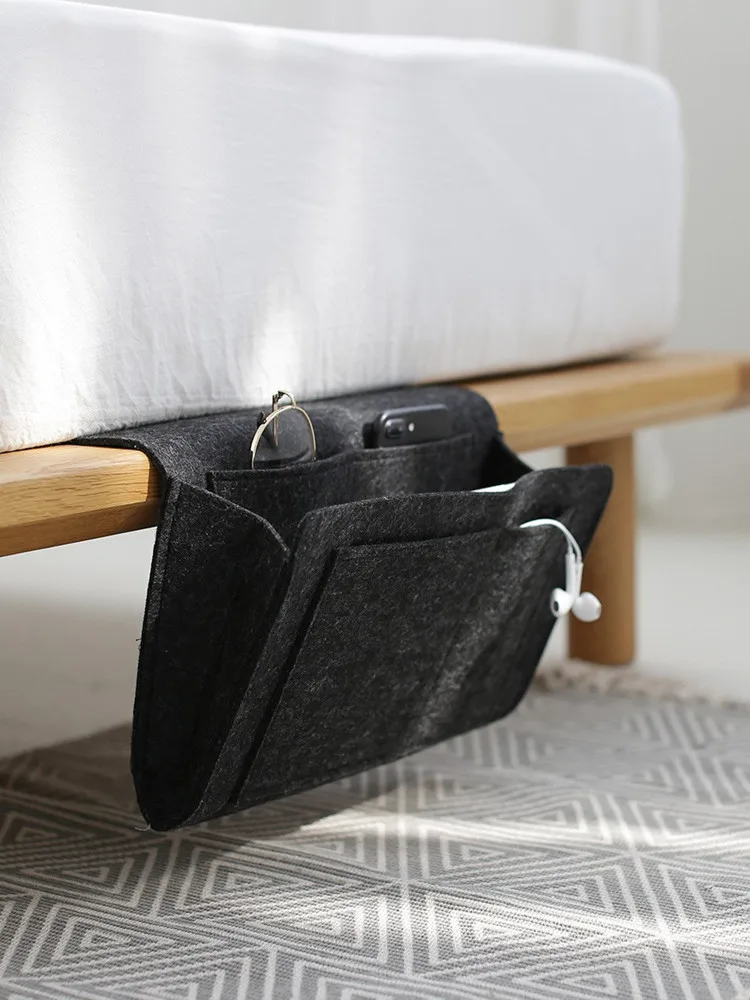 storage hang bag felt dormitory bed sofa bedroom carpet store content for cd magazines stationery pad mobile phones sundries free global shipping