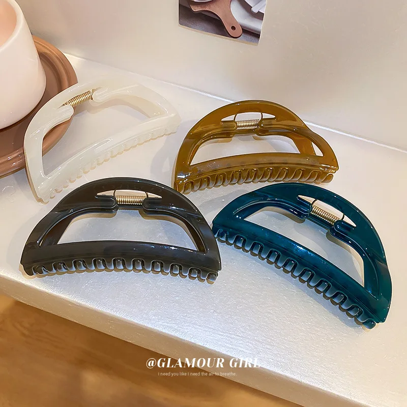

New Hollow Semicircle Hair Clip South Korean Ins Simple Back Curly Shark Female