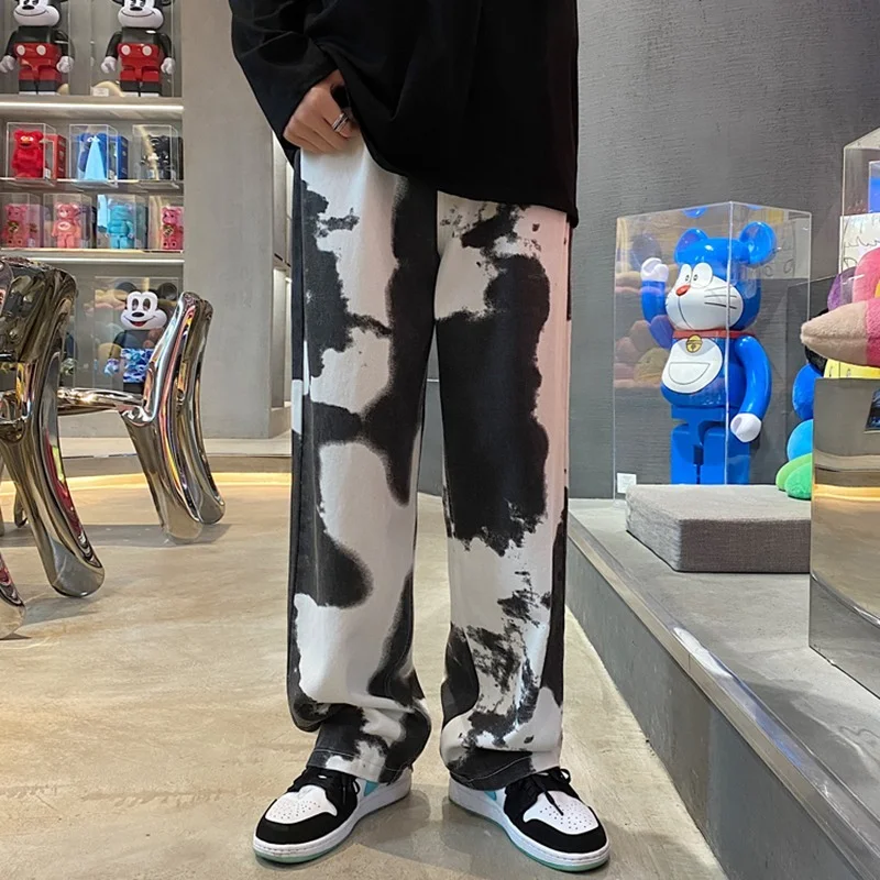 Tie-dye Jeans Denim Pants Men's Jeans for Men Streetwear Jean Baggy Man Male New Oversize Trendyol Mens Wide Men´s Boys Clothing