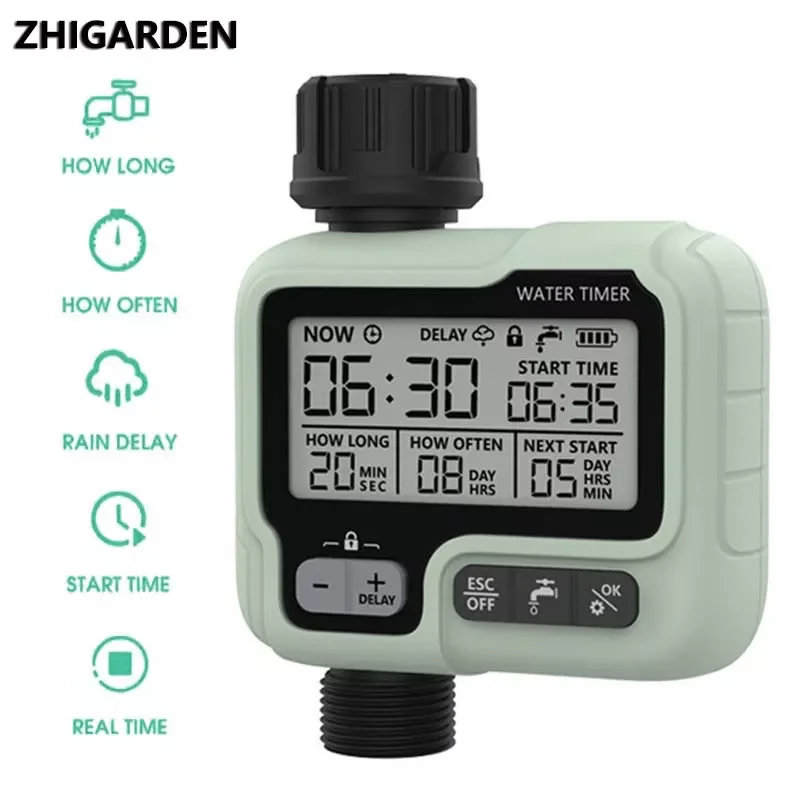 

Large Screen Display Garden Watering Timer Irrigation Controller Digital Programmable Faucet Watering Irrigation System