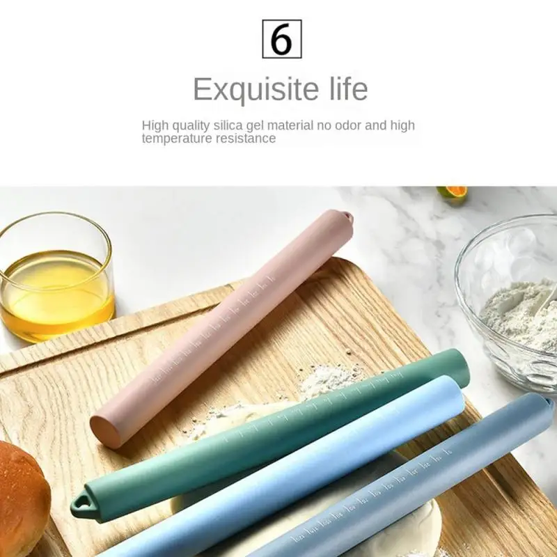 

Силиконовая скалка для муки, устойчивая к высоким температурам, без запаха, с отверстиями для подвешивания, пищевой силикон