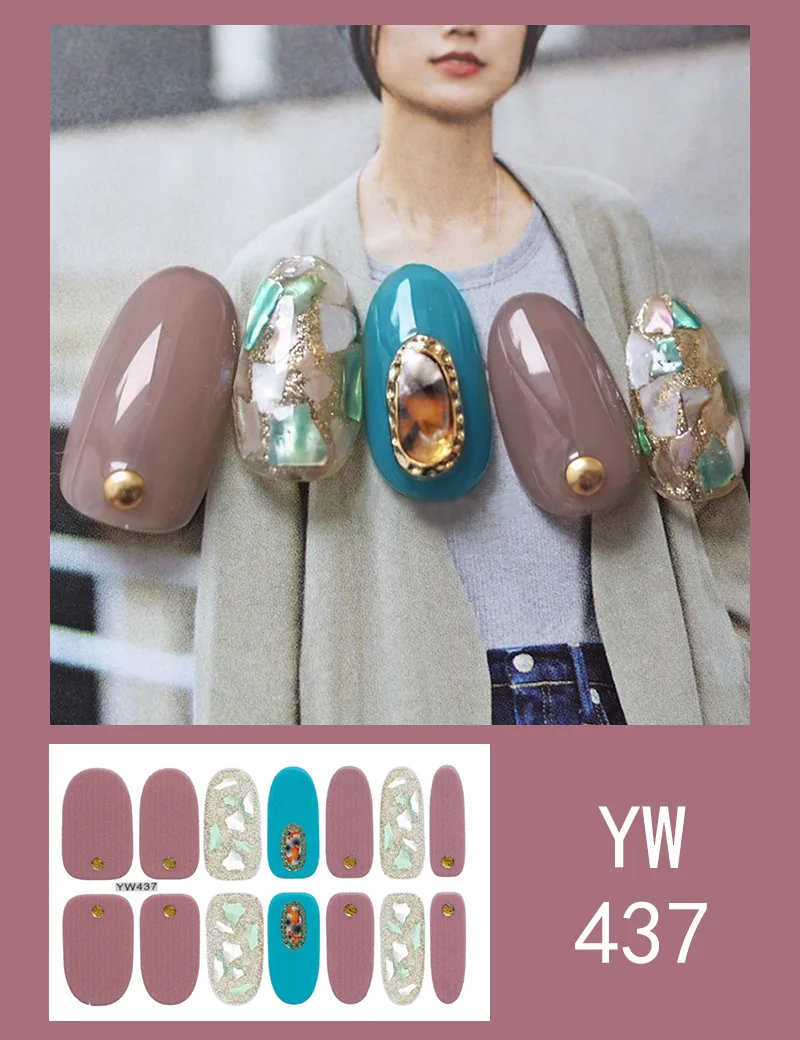 

1 PCS Nail Sticker Nail Art Decoration Sticker Nail Stickers Designer Self Adhesive Nail Sticker DIY Manicure Slider Nail Tips