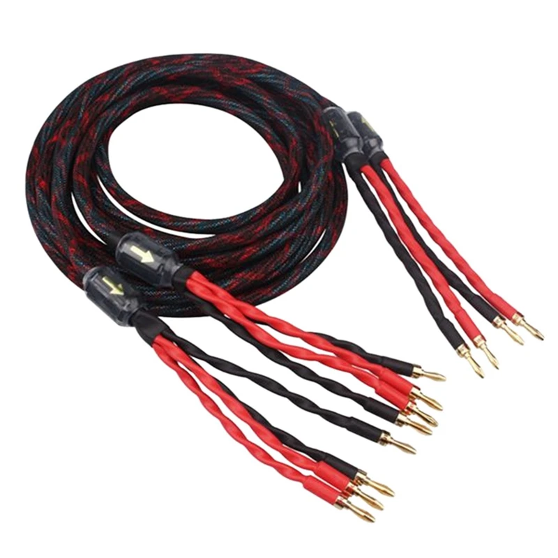

JFBL Hot HIFI Western-Electric Speaker Cable Audiophile Cable Banana To Banana Plug Bi Wire Loudspeaker Audio Line, 3.0M