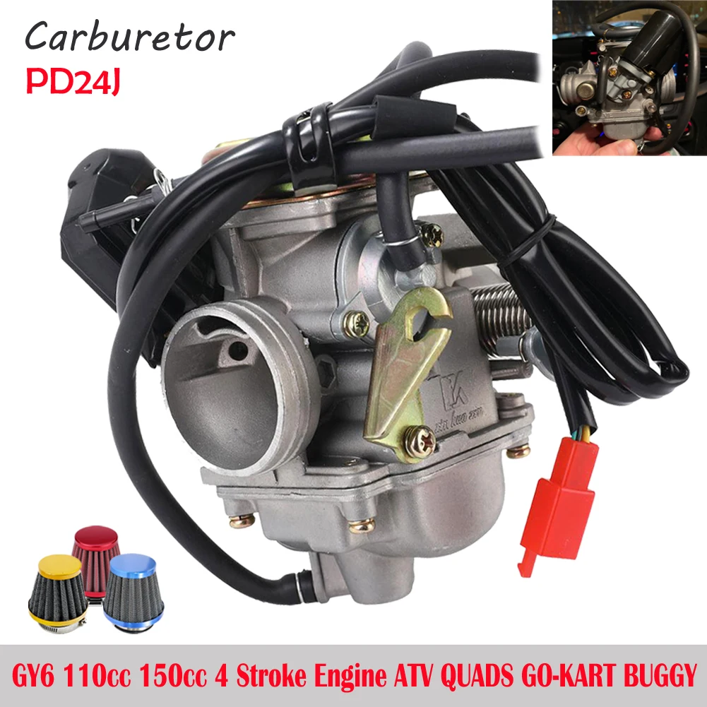 

Карбюратор карбюратора PD24J 24 мм 4T для скутера Yamaha GY6 110cc 125cc 150cc, мопеда, квадроцикла, карт, багги, универсальный карбюратор карбюратора CVK