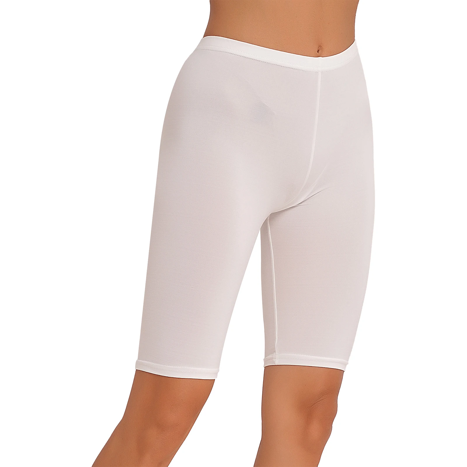 

Womens Solid Color Gymnastics Yoga Shorts Stretchy Panties Homewear Loungewear Gym Fitness Elastic Waistband Short Leggings