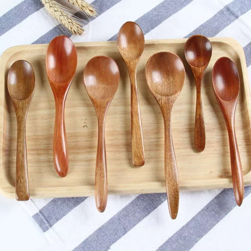 

2023NEW Sale Wooden Milk Honey Soup Spoon Solid Wood Long Handle Tableware Teaspoon Coffee Spoon Stir Stick Kitchen Accessories