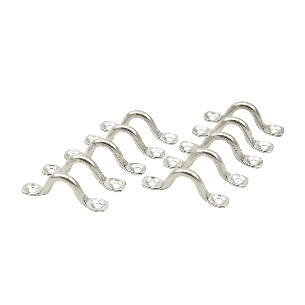 

10Pcs Kayak Pull Handle Buckles Deck Tie Down Pad Eye Stainless Steel Deck Loop For Canoe Kayak Cord Fixing