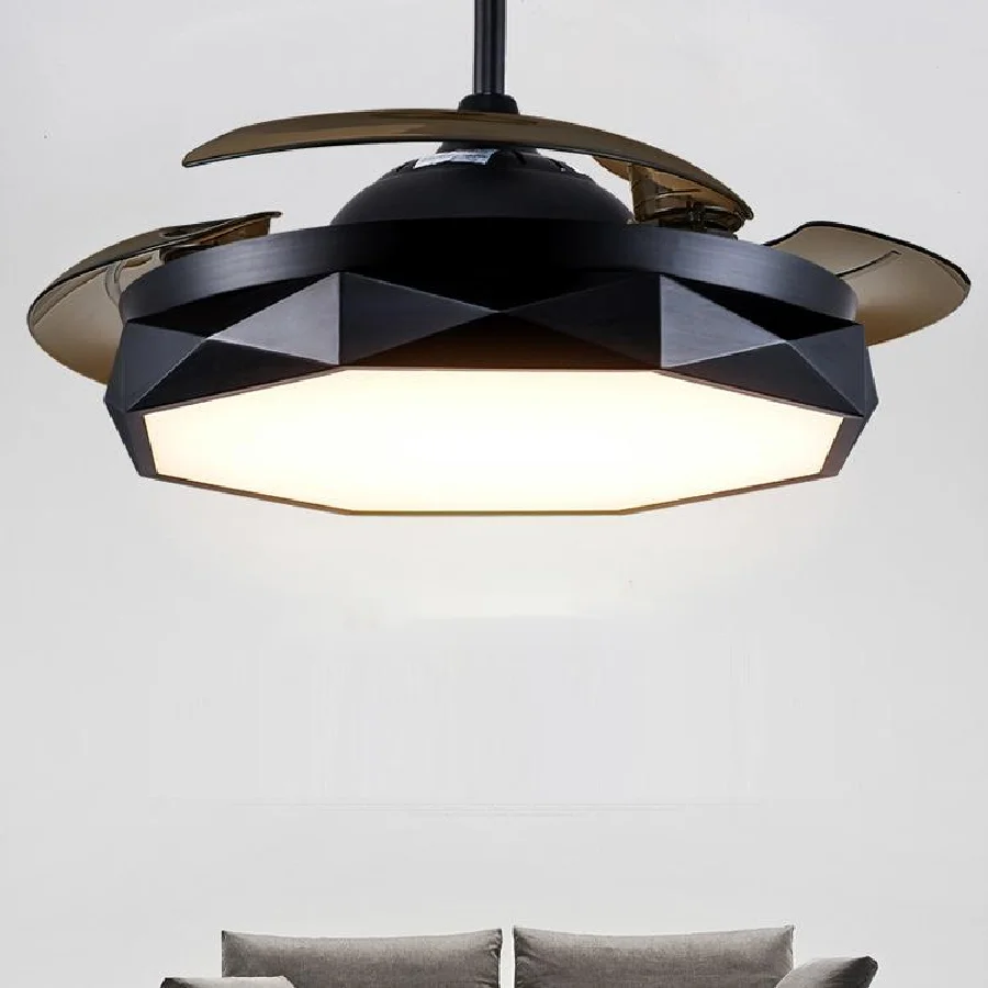 

Modern European simple remote control invisible bedroom, hall ceiling fan 36 / 42 "adjustable light, built-in 220 V 110 v
