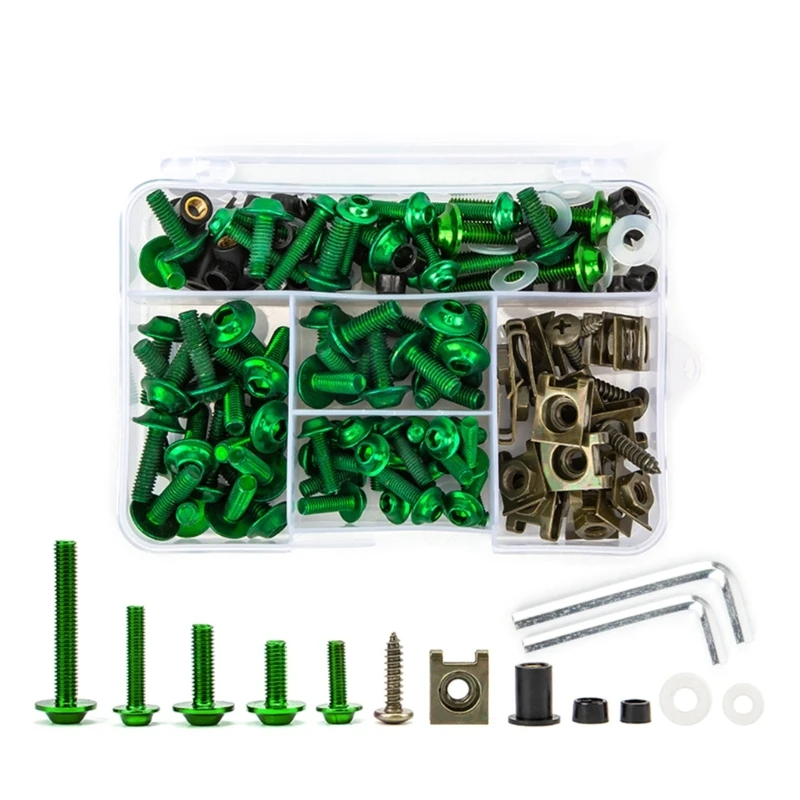 

177Pcs Motorcycle Windscreen Windshield Fairing Bolt Screw Kit Well Nuts Kit
