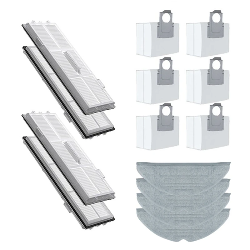 

Accessories Side Brush Filter Mop Cloth Dust Bags Vacuum Cleaner Replacement Accessories For Roborock S8 S8+ S8 Pro Ultra