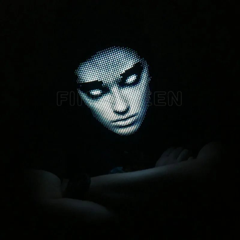 

Светодиодные маски, программируемые для костюмов, искусственная маскарадная фотомаска для Хэллоуина