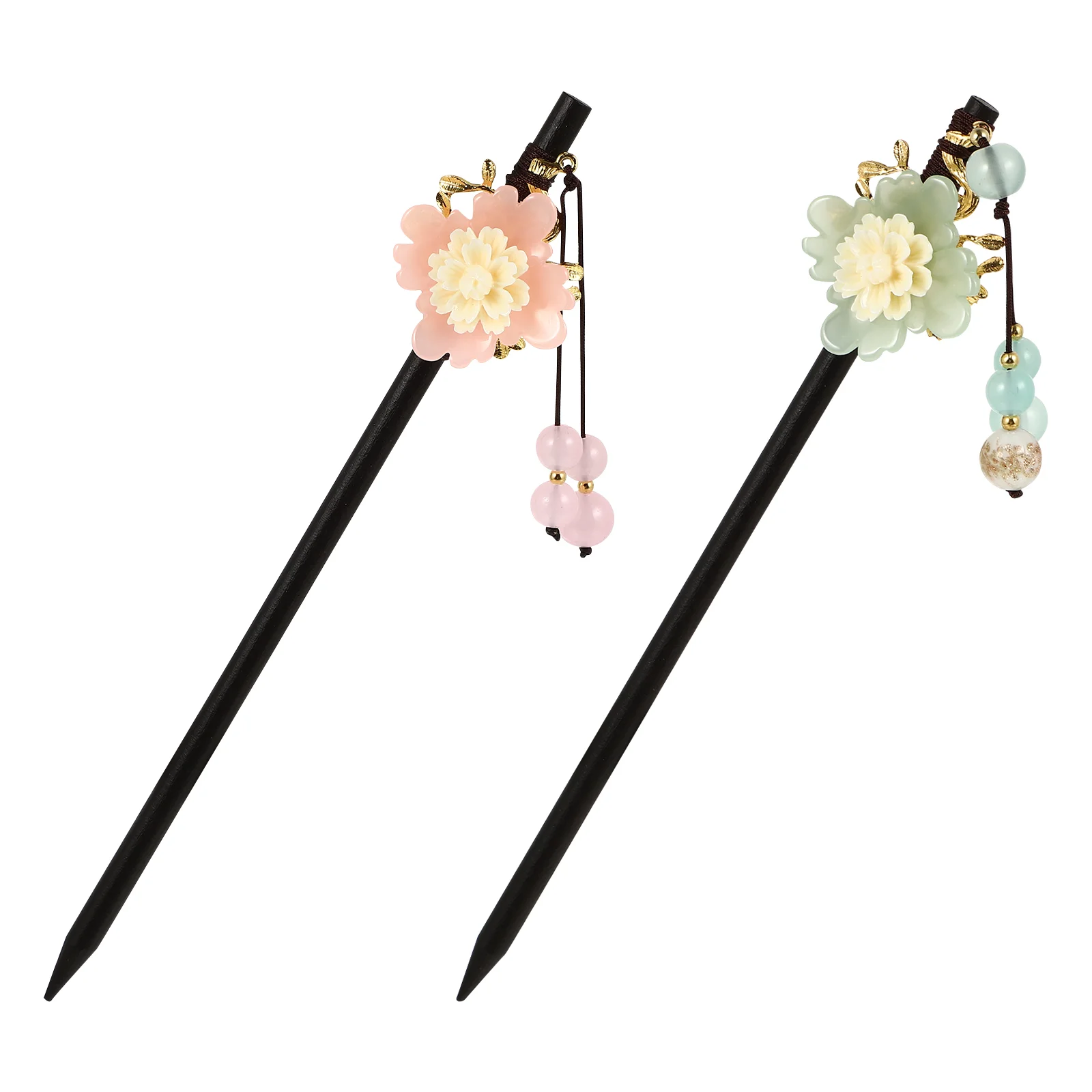 

2pcs Hair Stick Pin Chinese Style Flower Elegant Bun Hair Stick Hair Chopstick Hair Ornament Hair Accessories