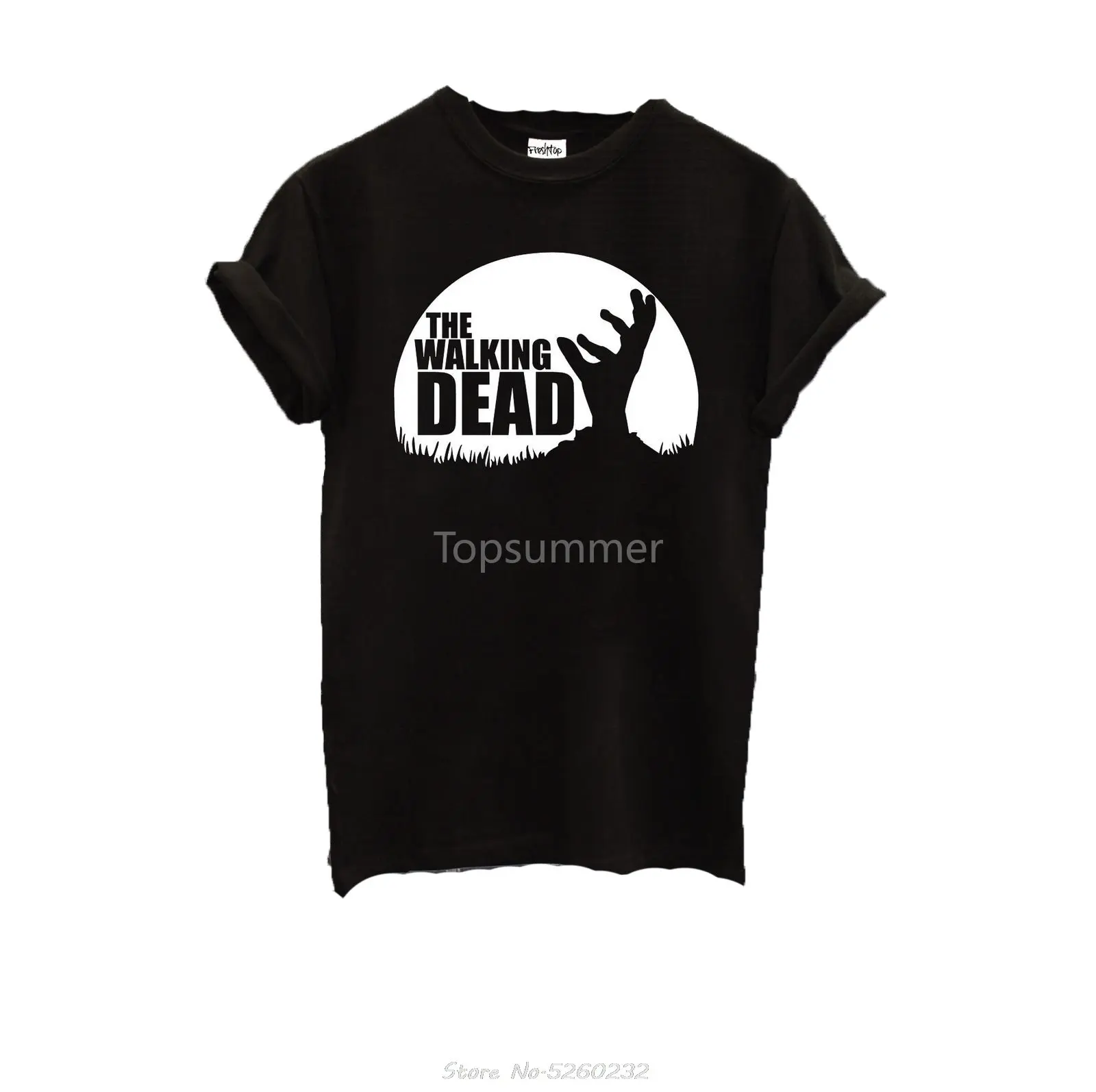 

Fear The Walking Dead T Shirt Tee Logo Daryl Dixon Crossbow Rick Glenn Zombie Fashion Short Sleeve Black Tees Streetwear