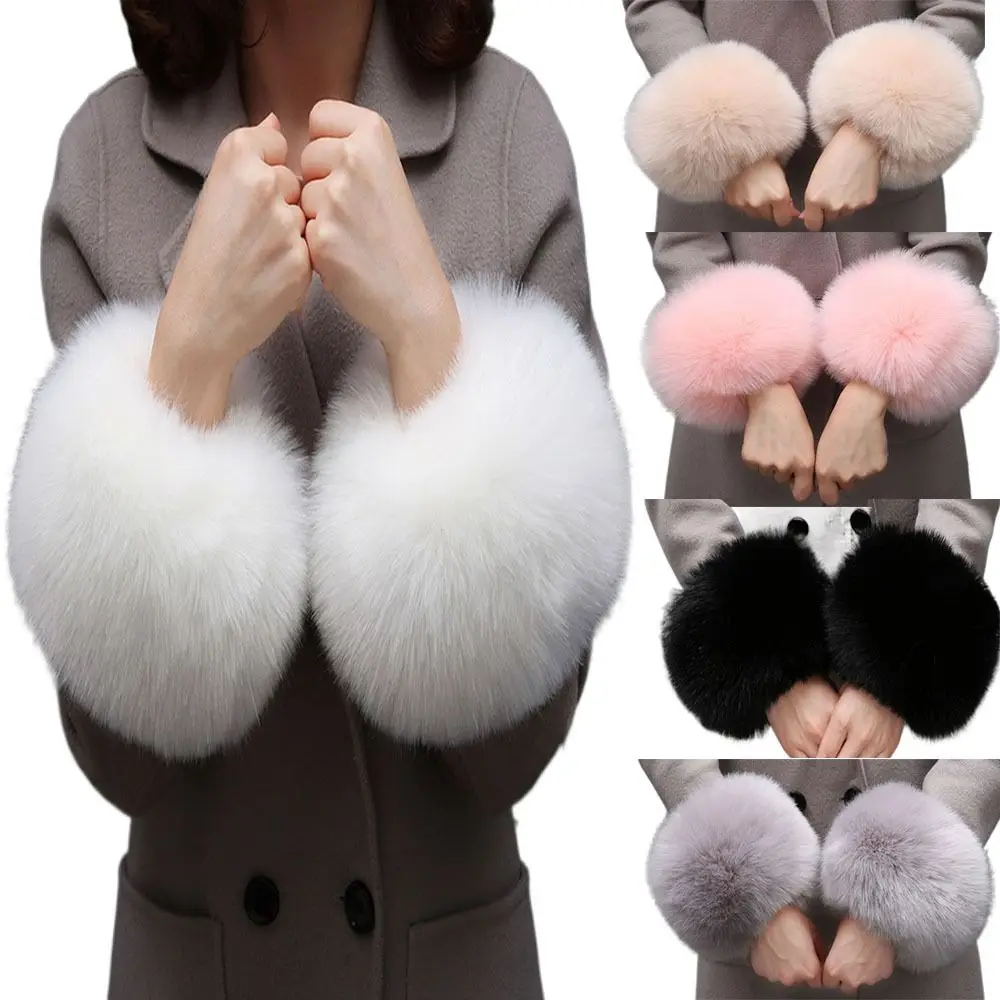 

Clothing Accesories Arm Warmers Soft Women Plush Cuff Oversleeve Hand Wrist Warmer Cuff Winter Sleeves Windproof Gloves