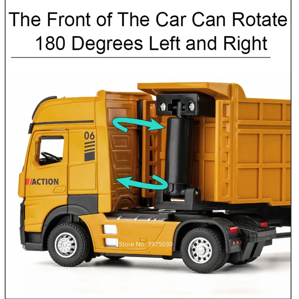 1:50 миниатюрный трейлер самосвал автомобили игрушки модель 3 двери открывается