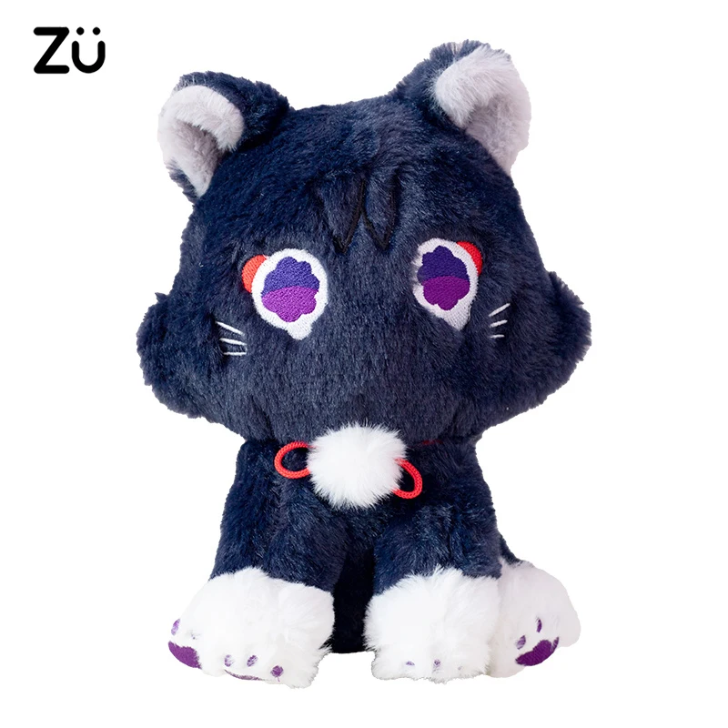

Genshin Impact Wanderer Scaramouche Cat Cute Stuffed Animal Kawaii Black Kitten Soft Plush Doll Gift For Kids Children