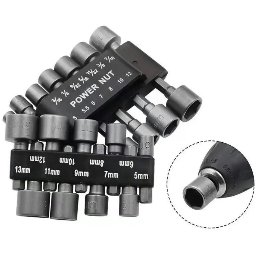 

9/14Pcs 5-13mm Hex Socket Sleeve Nozzles Nut Driver Bit Set Hand Tools Screwdriver Set Bits Sets Tools Socket Wrenches