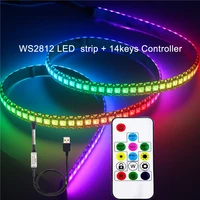 ws2812b led strip individually addressable smart rgb led strip waterproofith and14 keys rf wireless remote controller kit