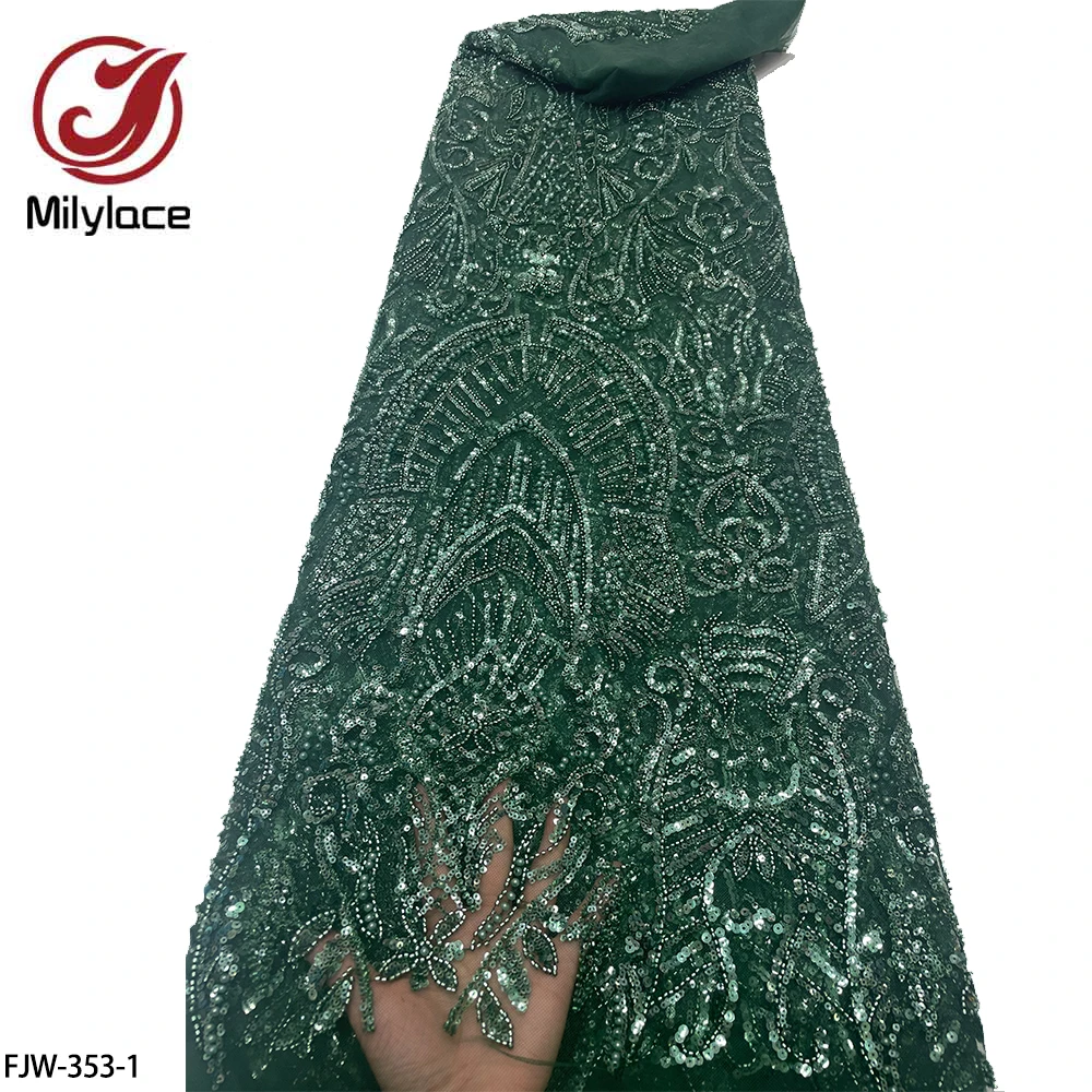 

Тяжелая африканская кружевная ткань высокого качества, вышитая бисером, кружевная ткань для свадебного платья