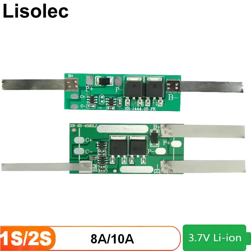 BMS 1S 2S отдельный порт 8A 10A плата защиты от разряда заряда 3,7 в 7,4 В 18650 21700 литиевая батарея плата заряда PCB для двигателя