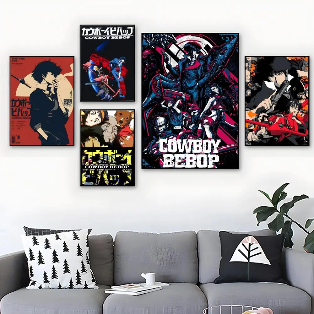 Фото Постеры C-Cowboy-ES B-BeBop-PS, акварельные настенные принты, декор для комнаты, самоклеящиеся художественные постеры, водонепроницаемая бумага №1