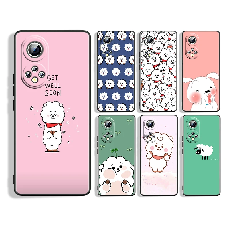 

Cartoon White Lamb Silicone Cover For Honor 60 50 SE 30 3i 20 20S 10 10i 10X 9X 8X 8A 7A Pro Lite Phone Case Coque