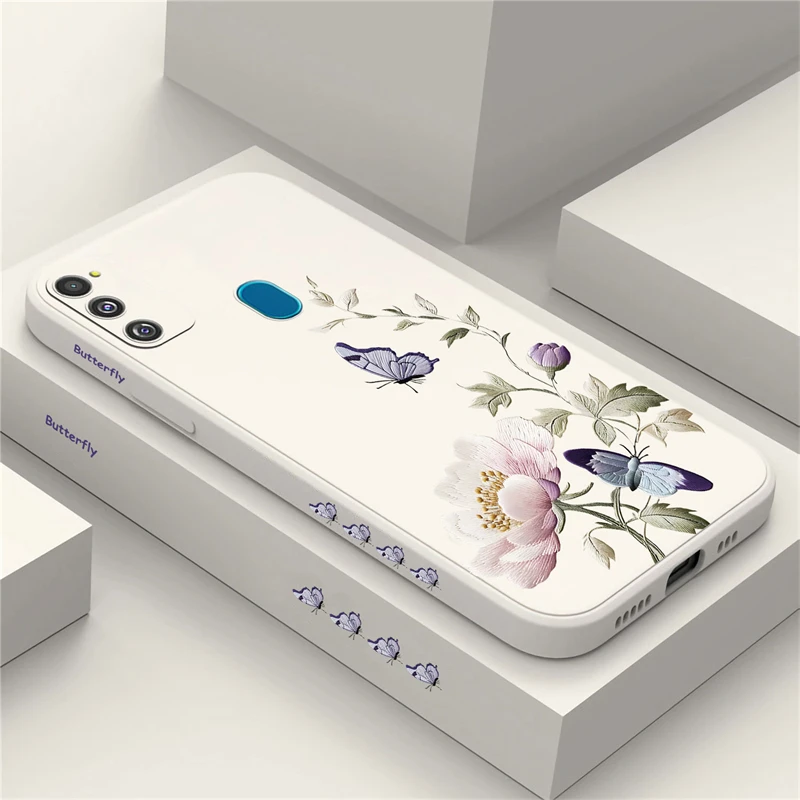 Винтажный чехол для телефона с розовыми цветами Samsung Galaxy M53 M33 M02S M10 M11 M12 M22 M42 M80S J7Prime