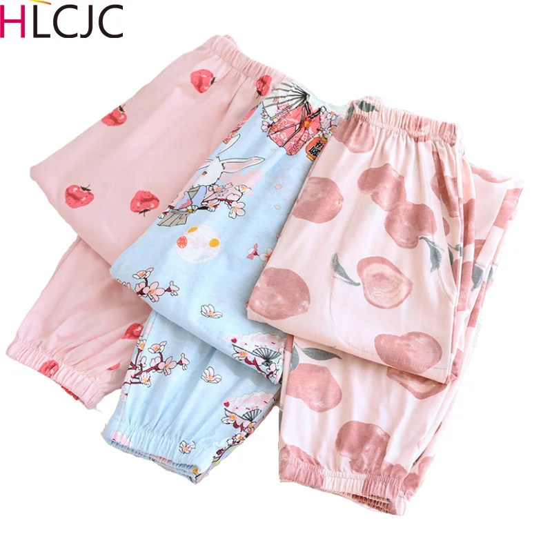 

Women's New Knitted Cotton Trousers Multicolor Large Size Spring and Autumn Can Be Worn Outside Pants Ladies Soft Sleep Bottoms