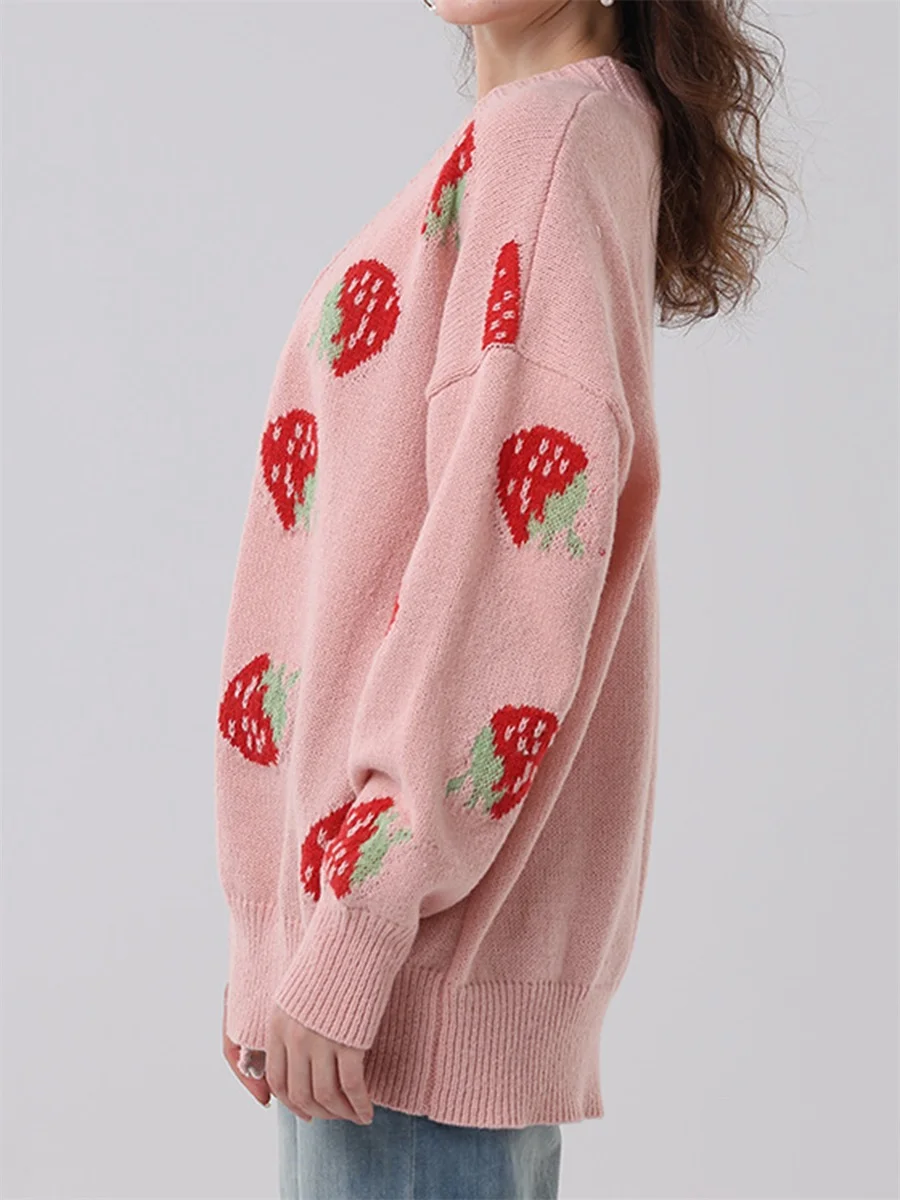 Женский вязаный кардиган с длинным рукавом