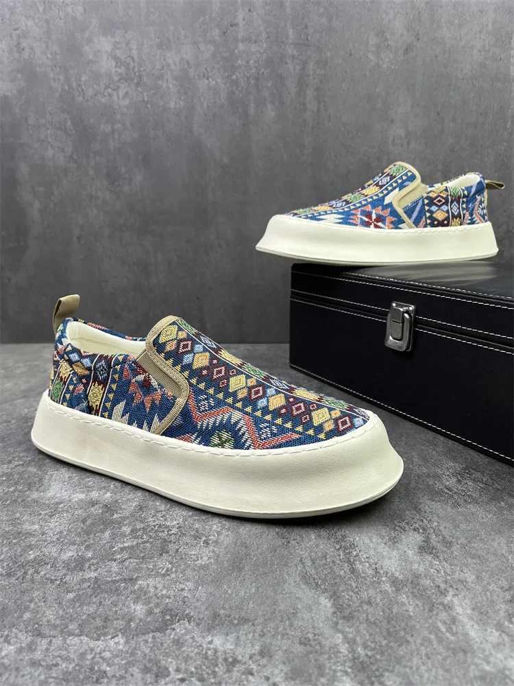 Мужская обувь Ozhouzhan новинка лета 2024 популярная в Интернете тканевая модная с